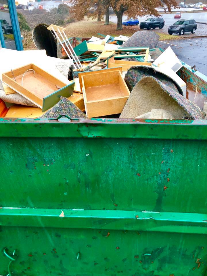 Dumpster at Athentic Brewing Co. during renovation