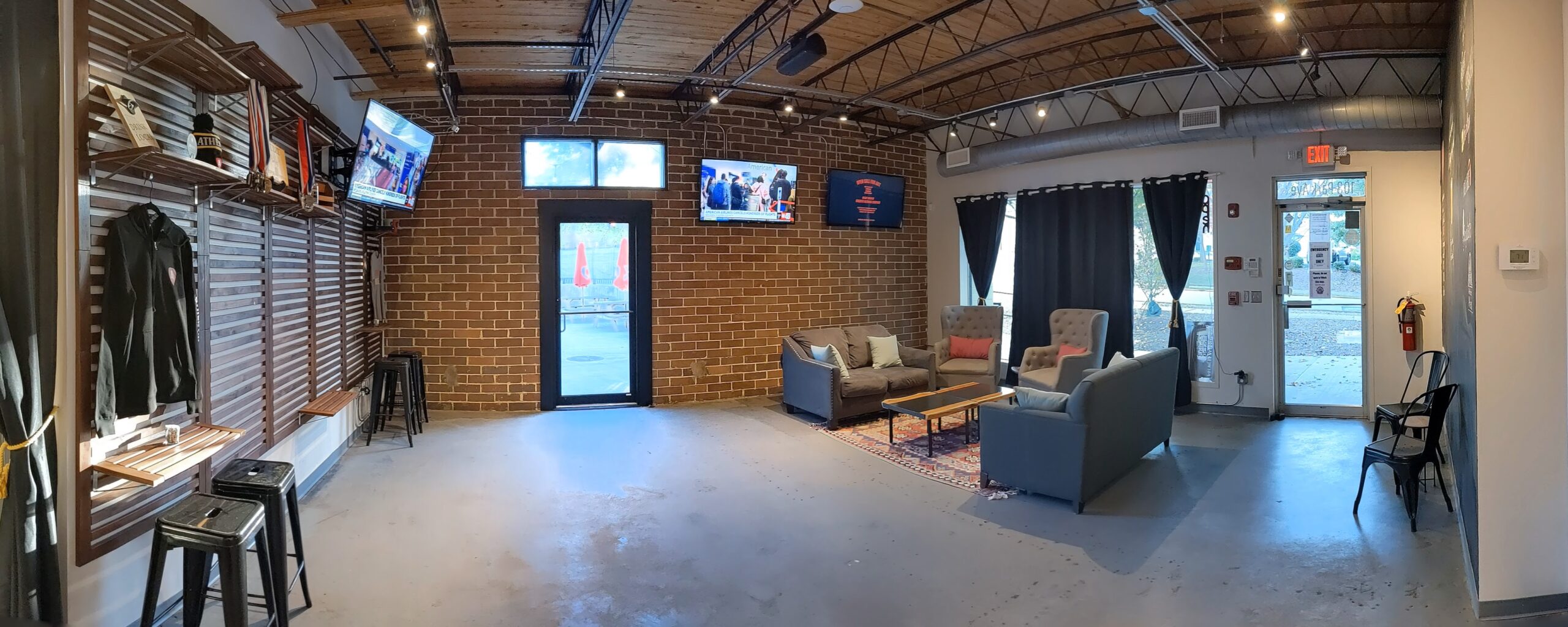 Interior of The Study event space at Athentic Brewing